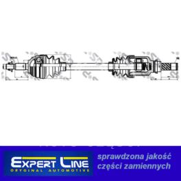 półoś Renault CLIO III/ MODUS 1,4/1,5dCi JR5 lewa (nowa) - zamiennik typu brand Expert Line