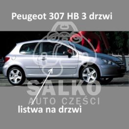 listwa drzwi Peugeot 307 prawa 3 drzwiowe gruntowana - nowa - oryginał Peugeot