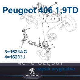 przewód spalinowy Citroen, Peugeot 1,9TD kolektor/EGR (oryginał Peugeot)