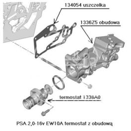 uszczelka obudowy termostatu Citroen, Peugeot 2,0-16v EW10J4 - niemiecki ELRING