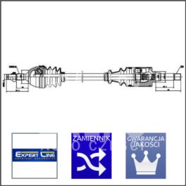 półoś Citroen AX/ P106/ SAXO -01/1999 prawa 3-śr - zamiennik typu brand Expert Line