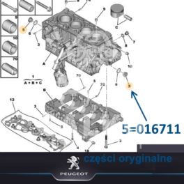 korek silnika wkręcany Citroen/ Peugeot 2,0-16v - nowy oryginał Peugeot