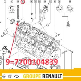 podkładka pod śrubę głowicy Renault 1,9dTi/ 1,9dCi - nowy oryginał Renault