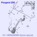 spryskiwacz szyby Peugeot 208 |- przód ogrzewana - nowy oryginał z sieci Peugeot