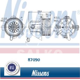 wentylator nagrzewnicy Citroen C4/ Peugeot 307 +/-AC - duński NISSENS