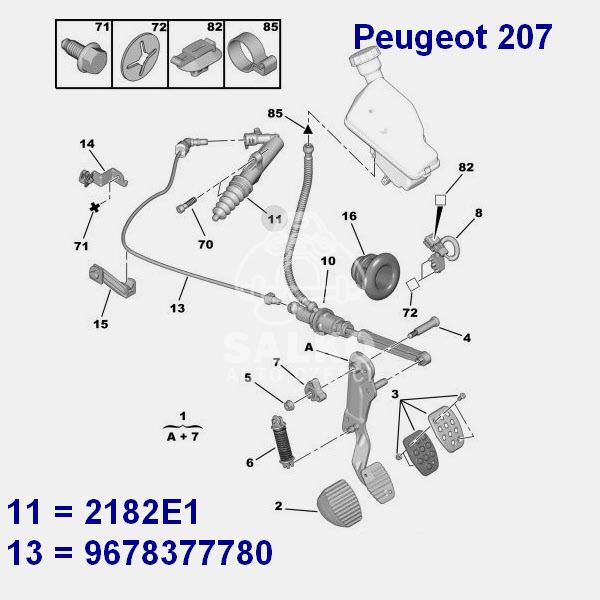 Siłownik Sprzęgła Citroen C3 Picasso/ Peugeot 2008/ 207 ( Wysprzęglik) Oe Psa