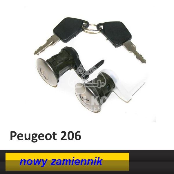 zamek Peugeot 206 zestaw wkładek na 2drzwi nowy zamiennik