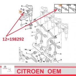 śruba wtryskiwacza Citroen, Peugeot 2,0HDi 90KM OPR- (oryginał Peugeot)