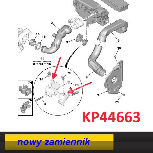 Wkład Wspornika Obudowy Filtra Powietrza Citroen/ Peugeot 1,6Hdi - Nowy W Zamienniku Kentpar