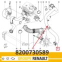 przewód powietrza Renault MASTER III 2,3dCi turbo/intercooler - oryginał Renault 8200730589