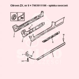 spinka listwy progowej Citroen AX/C15/ZX sworzeń - OE CITROEN