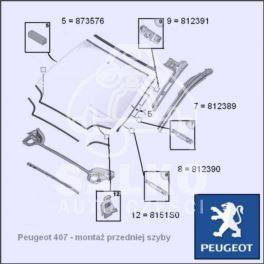 Spinka Uszczelki Szyby Czołowej Peugeot 407 Dolna/Podszybie - Oe Peugeot