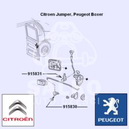 spinka zamka drzwi JUMPER/ BOXER tył do klamki wewnętrznej (oryginał Peugeot)