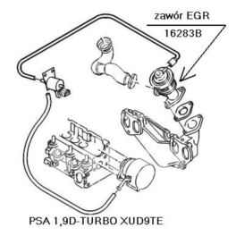 zawór EGR Citroen, Peugeot 1,9TD XUD9TE (90KM) CEE19-5 (oryginał Peugeot)