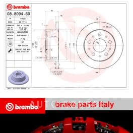 tarcza hamulcowa Citroen Jumper III/ Peugeot Boxer 3 od 2006r 1,7T tył pełna 280x16mm - włoski zamiennik Brembo