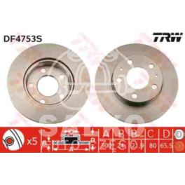 tarcza hamulcowa Citroen, Peugeot, Fiat 300x24x80x65,5 przód 5 2006 1,7T (oryginał TRW)