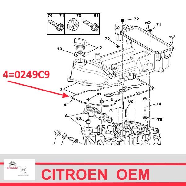 Uszczelka Pokrywy Zaworów Citroen C1/ Peugeot 107 1,0 1Kr-Fe - Oryginał Citroen