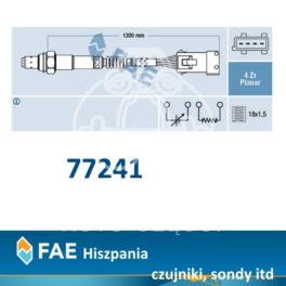 sonda LAMBDA 4-przewody Citroen, Peugeot 2,0-16v HPi pomiar - zamiennik hiszpańska FAE