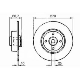 tarcza hamulcowa Renault 270x10x55x80,7 tył 4-śr - niemiecki producent Bosch