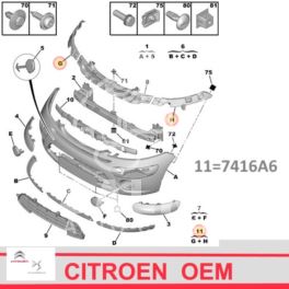 Wkład - Wzmocnienie Zderzaka Przód Citroen C3 Ii L+P Zestaw - Nowy Oryginał