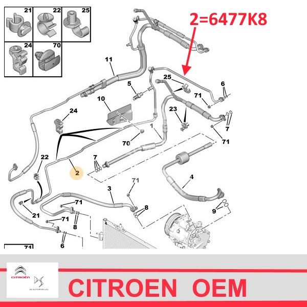 przewód klimatyzacji Citroen C5 III/ Peugeot 407/ 508
