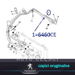 przewód klimatyzacji Peugeot 307 2,0HDi wiązka główna (oryginał Peugeot)