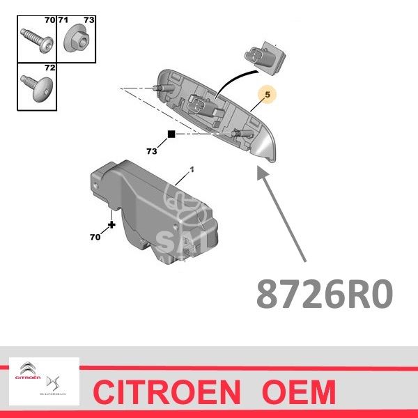 Klamka Klapy Bagażnika Citroen C4 Hb - Do Malowania - Oryginał Citroen