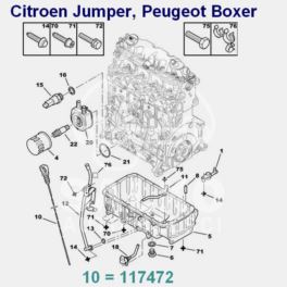 bagnet - miarka poziomu oleju Citroen JUMPER/ Peugeot BOXER 2,0HDi/ 2,2HDi -2004 (oryginał Peugeot)