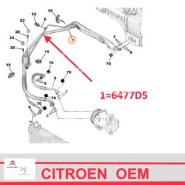przewód klimatyzacji Citroen BERLINGO III 1,6HDi podwójny (oryginał Citroen)