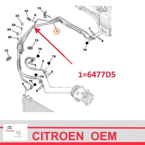 Przewód Klimatyzacji Citroen Berlingo Iii 1,6Hdi Podwójny (Oryginał Citroen)