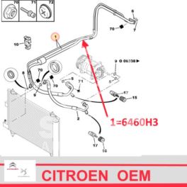 przewód klimatyzacji Citroen C5 2,0HDi/2,2HDi podwójny (oryginał Citroen)