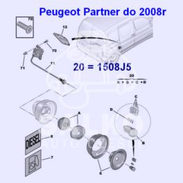 korek wlewu paliwa Peugeot Partner/ Expert/ 806 z kluczem (oryginał Peugeot)