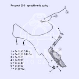 zbiornik spryskiwacza Peugeot 206 3-litry (oryginał Peugeot)