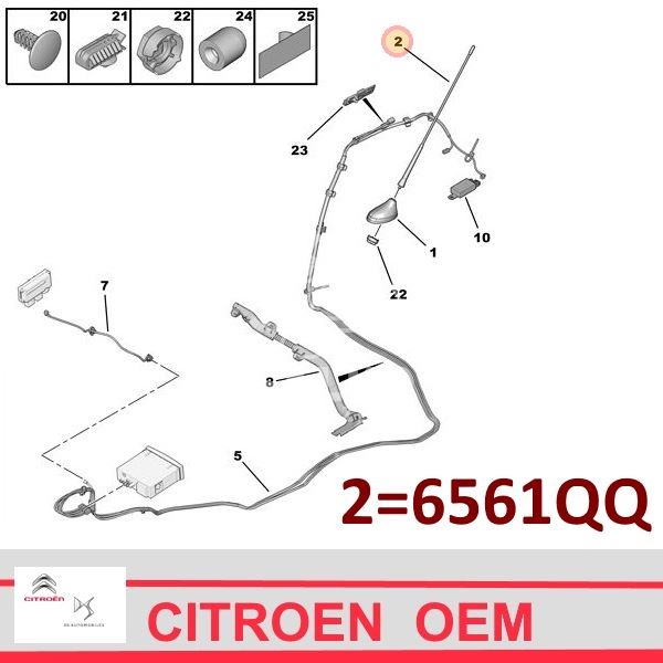 Antena - Dachowa - Pręt Citroen C5 Iii - Nowy Oryginał Citroen