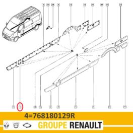 listwa drzwi Renault MASTER III prawy przód - nowa w oryginale nr 768180129R