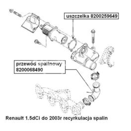 przewód spalinowy RENAULT 1,5dCi -2003 EGR - oryginał Renault