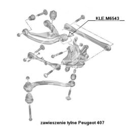 silentblock - tulejka wahacza tył Peugeot 407 górnego tył, wah/zwr - zamiennik SASIC