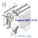 ślizg do rozrządu łańcuchowego Citroen/ Peugeot 1,6-16v VTi górny (oryginał PSA)