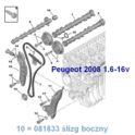 ślizg do rozrządu łańcuchowego Citroen/ Peugeot 1,6-16v VTi tylny (oryginał PSA)
