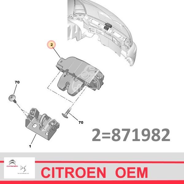 zatrzask klapy tył Peugeot 206 SW/ 307/ 407 SW (oryginał