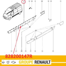 listwa drzwi Renault MASTER III prawe przesuwne - nowa w oryginale nr 828200147R