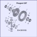 pierścień skrzyni biegów Citroen, Peugeot BE3/BE4R/MA (oryginał Peugeot)