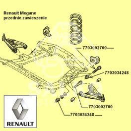 śruba wahacza M12x1,75-90mm Megane - oryginał Renault