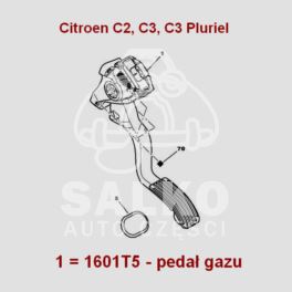 pedał gazu Citroen C2/ C3/ Peugeot 207 z czujnikiem HELLA (oryginał Peugeot)