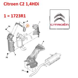 osłona termiczna katalizatora Citroen, Peugeot 1,4HDi górna (oryginał Citroen)