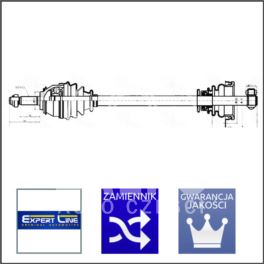 półoś DACIA LOGAN lewa 1,4/1,6 (CR21) - zamiennik typu brand Expert Line