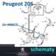 przewód hamulcowy metalowy Peugeot 206 tył prawy 500mm - nowy oryginał Peugeot