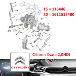 króciec pod przewód turbiny Citroen/ Peugeot 2,0HDi (oryginał Citroen)