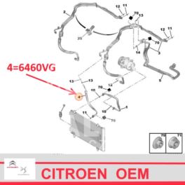 Przewód Klimatyzacji Citroen C8/ Jumpy Iii/ Peugeot 807/ Expert 3 Dolny Skraplacza - Nowy Oryginał Citroen