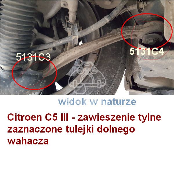 silentblock tuleja wahacza tył Peugeot 407 łącznik dolny